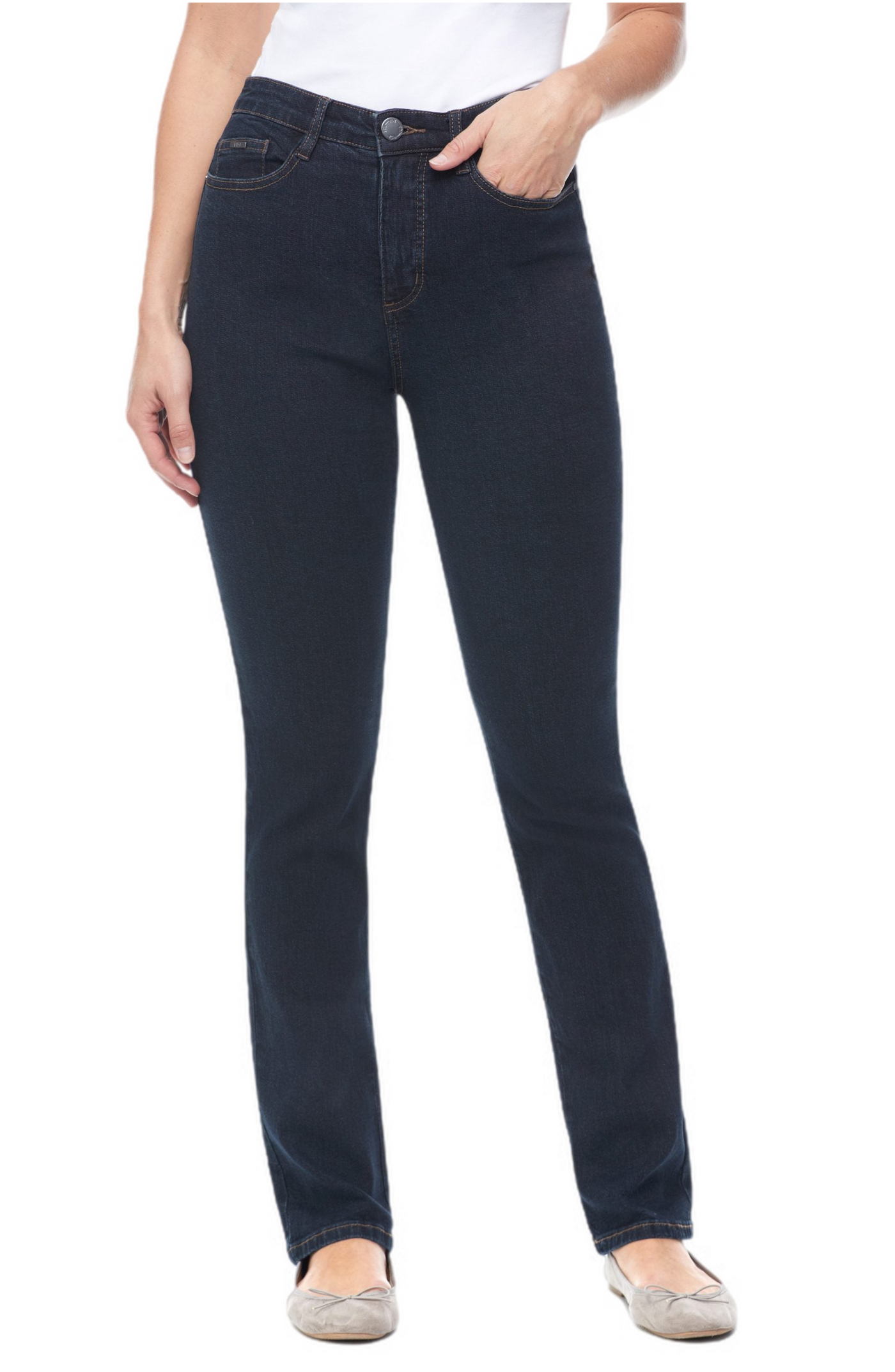 French Dressing Jeans Petite Suzanne Straight Leg Classic Denim, High-Rise 