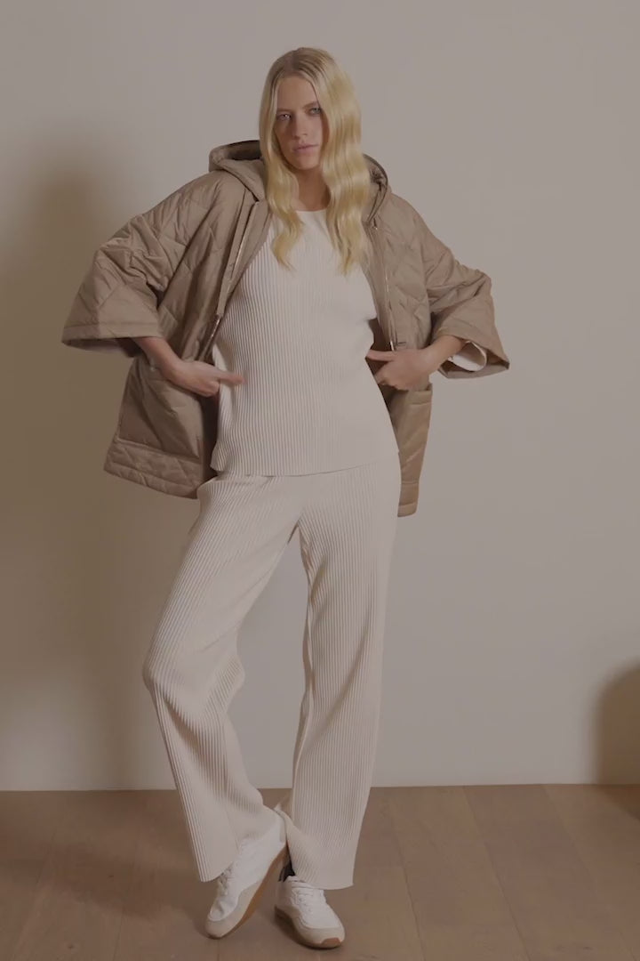 Pleated Scuba Crepe Boxy Top