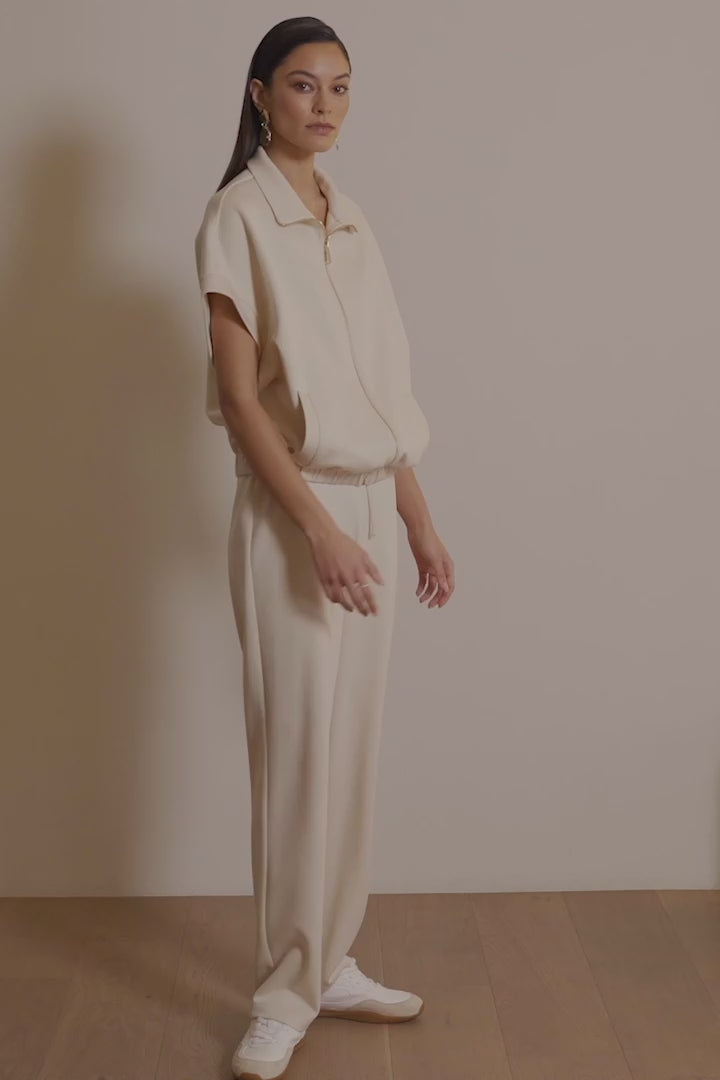 Pantalon droit en jersey de plongée à enfiler