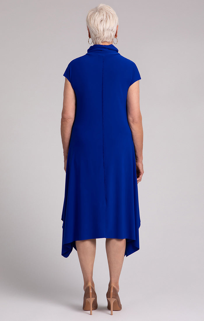 Flounce Funnel Neck Dress Sympli