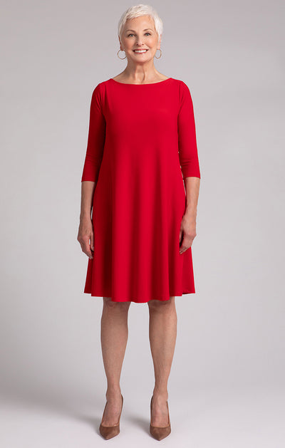 Nu Trapeze Dress, 3/4 Sleeve Sympli