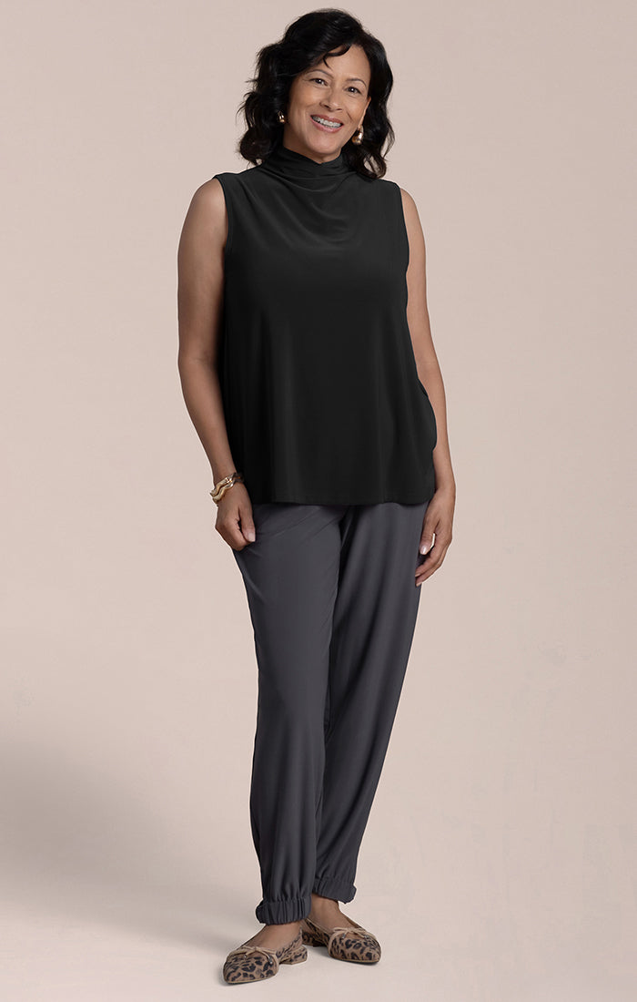 Sleeveless Echo Mock Neck Top Sympli