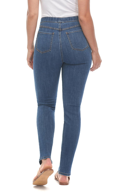 French Dressing Jeans Pull On Cigarette Leg, Renew Denim, Mid Rise, Color Indigo 