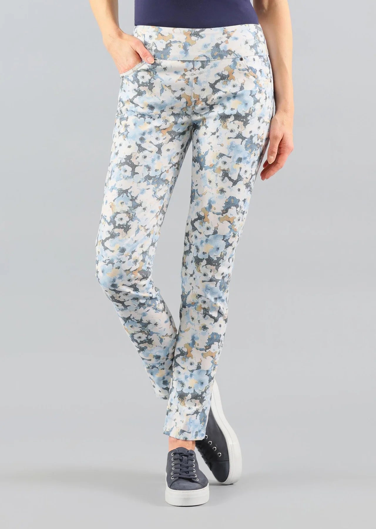 Lisette L Slim Pants Perriwinkle Print 